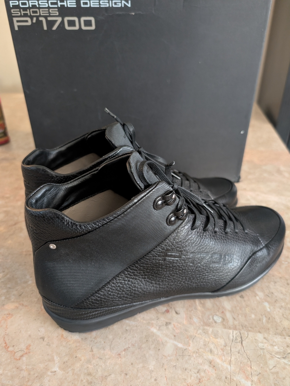 Porsche Design Osaka ML1 P'1700 FW11)Black Leather Shoes Carbon Fiber Men Size 7